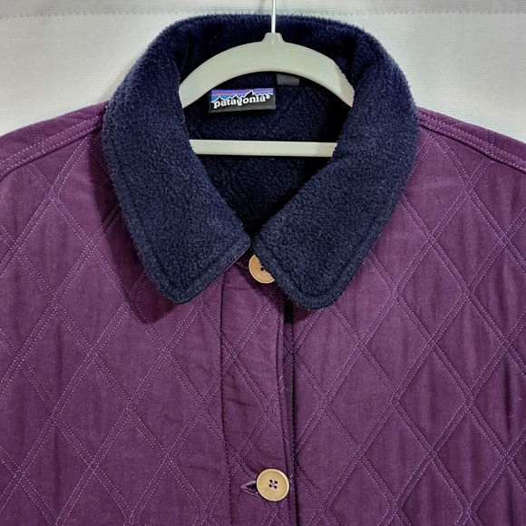 Vintage 1991 Patagonia Quilted Chore Barn Jacket Womens 10 Purple USA Made RARE - Picture 3 of 9